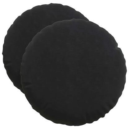 vidaXL Sitzkissen 2 Stück Schwarz Ø 50 x 19 cm Samt