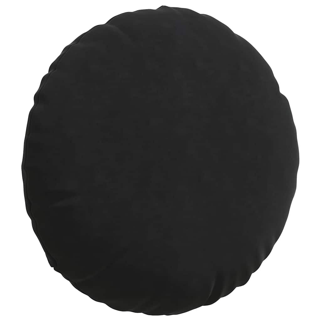 vidaXL Sitzkissen 2 Stück Schwarz Ø 50 x 19 cm Samt