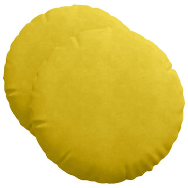 vidaXL Sitzkissen 2 Stück Gelb Ø 50 x 19 cm Samt