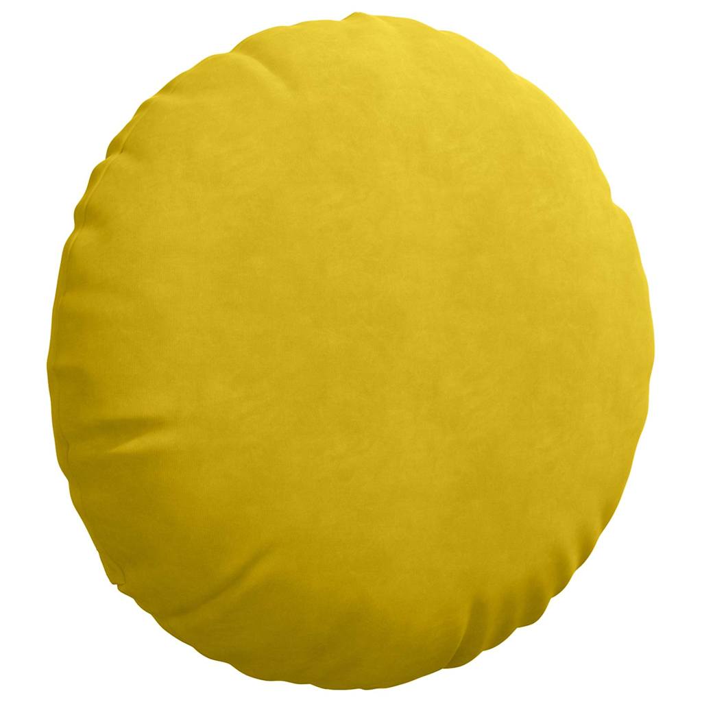 vidaXL Sitzkissen 2 Stück Gelb Ø 50 x 19 cm Samt