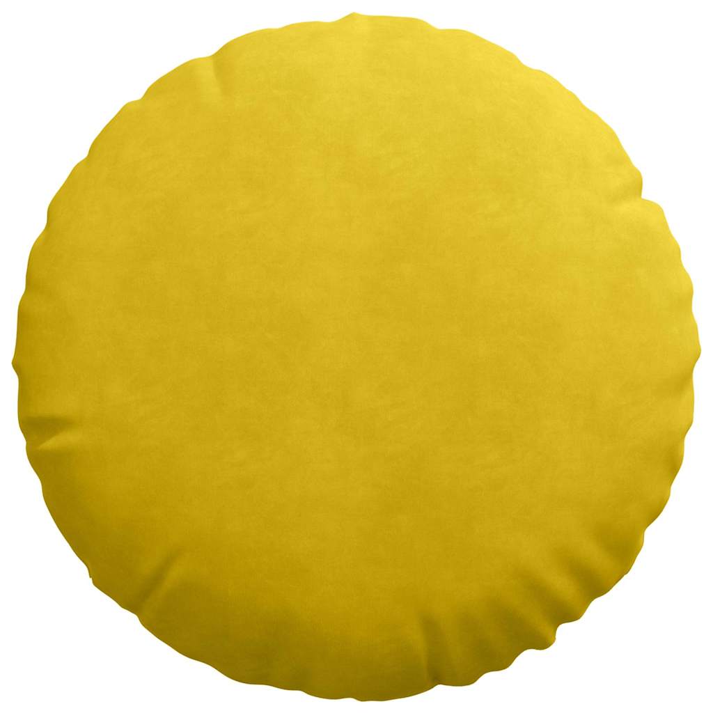 vidaXL Sitzkissen 2 Stück Gelb Ø 50 x 19 cm Samt