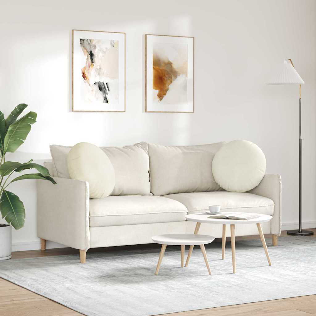 vidaXL Sitzkissen 2 Stück Creme Ø 50 x 19 cm Samt