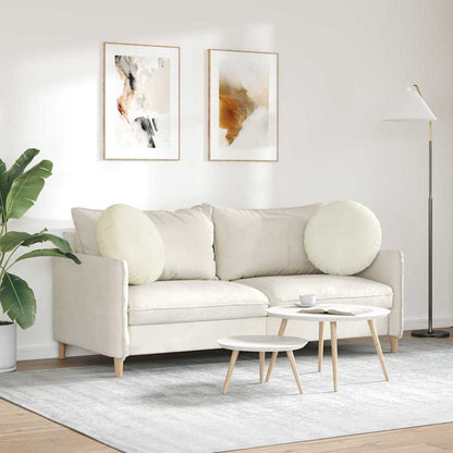 vidaXL Sitzkissen 2 Stück Creme Ø 50 x 19 cm Samt