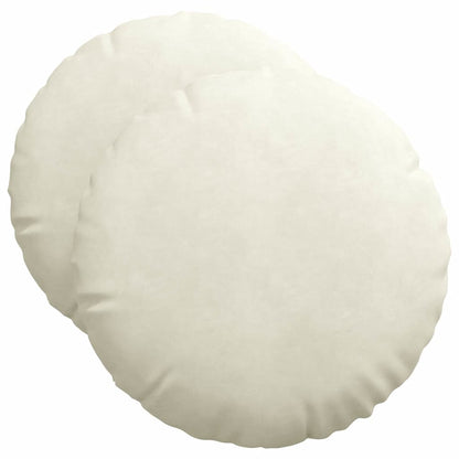 vidaXL Sitzkissen 2 Stück Creme Ø 50 x 19 cm Samt
