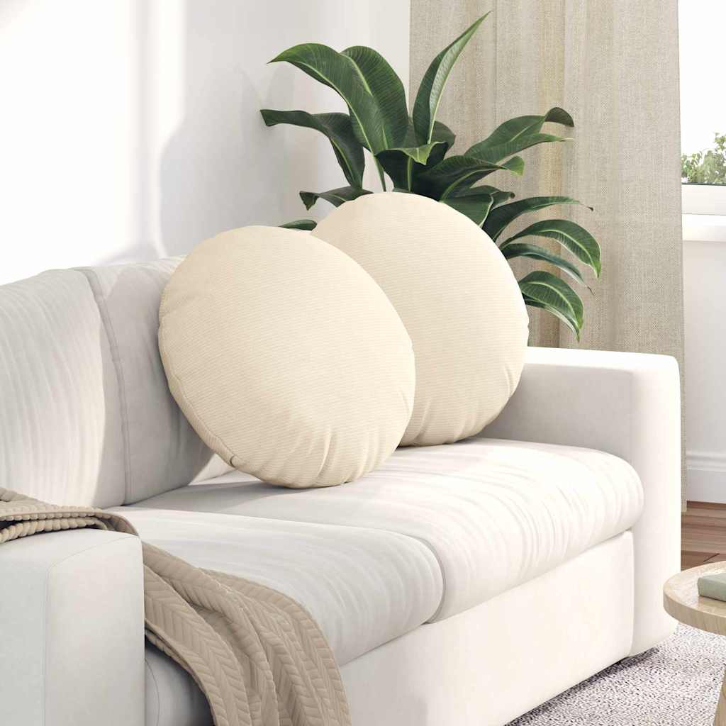Sitzkissen 2 pcs Creme Ø 50 cm Cordstoff