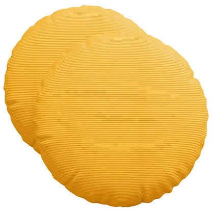 vidaXL Sitzkissen 2 pcs Helles Gelb Ø 50 cm Cordstoff
