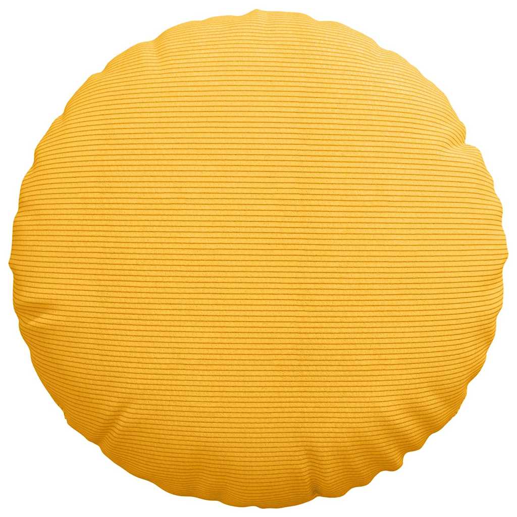 vidaXL Sitzkissen 2 pcs Helles Gelb Ø 50 cm Cordstoff