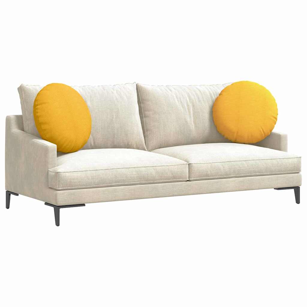 vidaXL Sitzkissen 2 pcs Helles Gelb Ø 50 cm Cordstoff