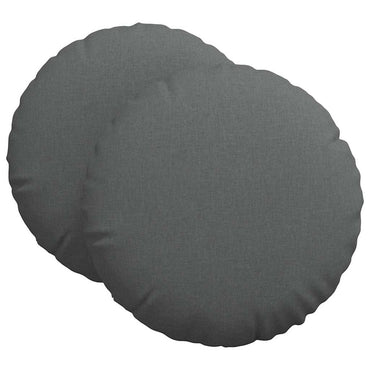 vidaXL Sitzkissen 2 pcs Dunkelgrau Ø60 x 21 cm Stoff