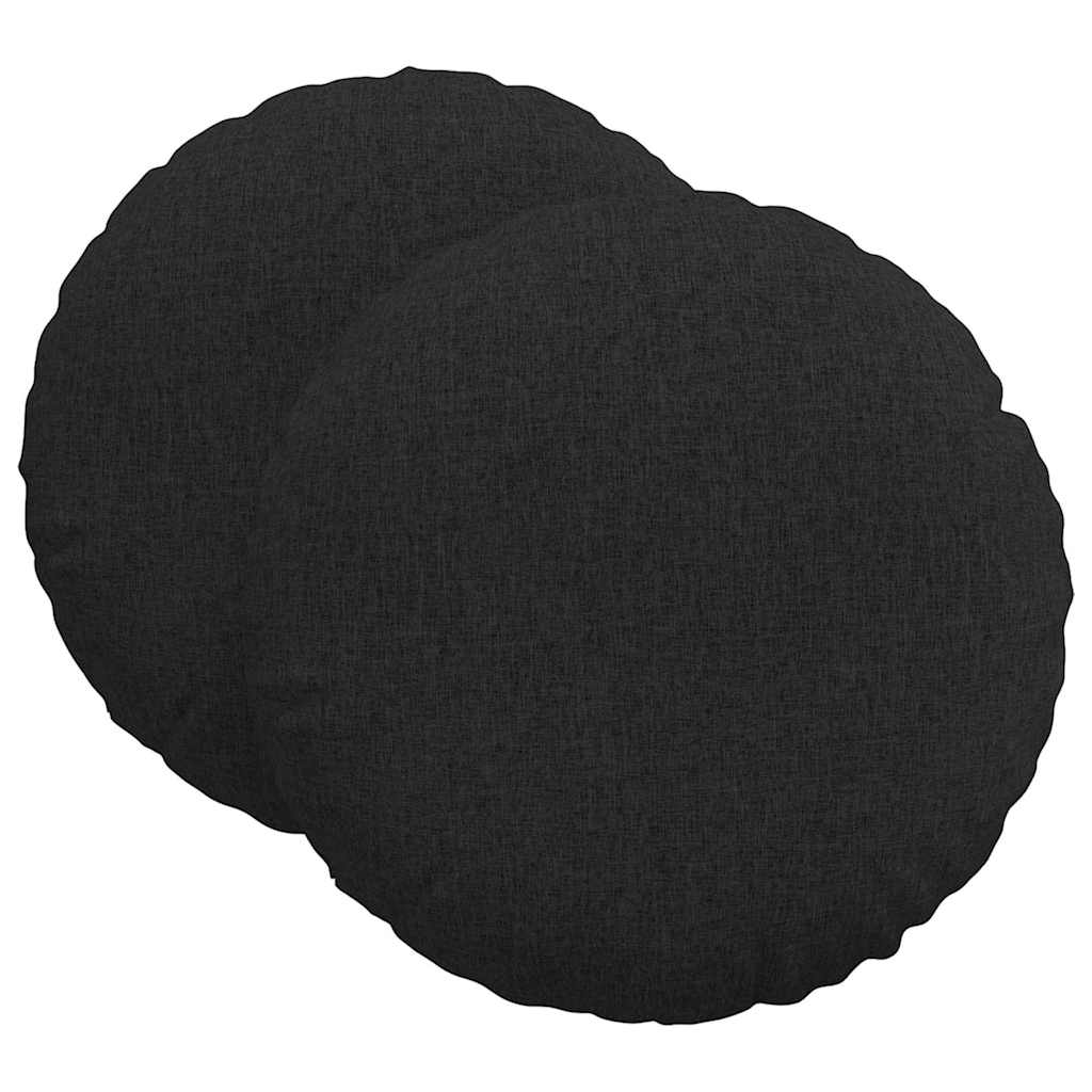 vidaXL Sitzkissen 2 pcs Schwarz Ø60 x 21 cm Stoff