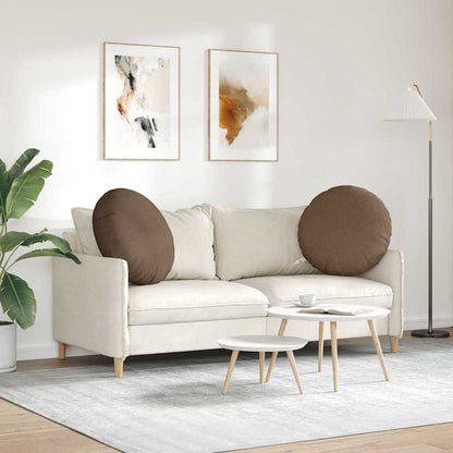 vidaXL Sitzkissen 2 pcs Braun Ø60 x 21 cm Stoff