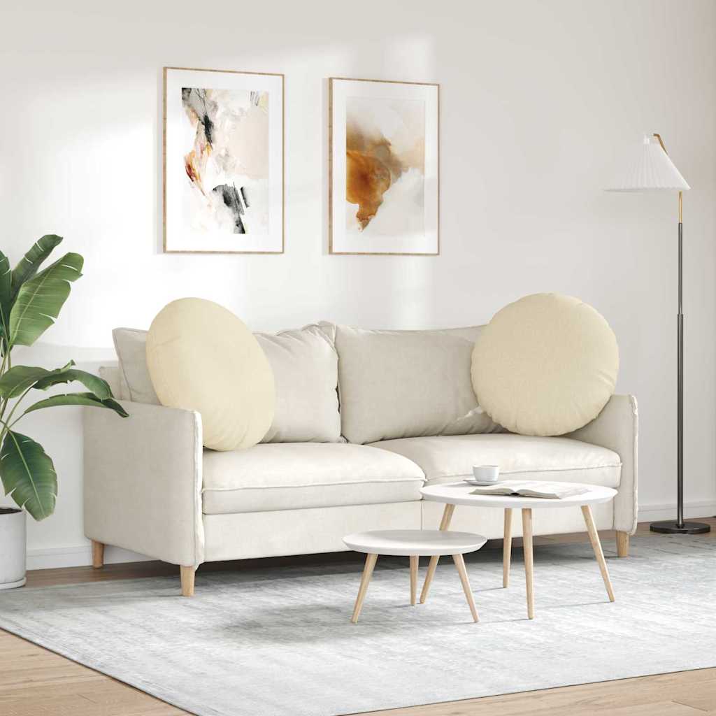 Sitzkissen 2 pcs Creme Ø60 x 21 cm Stoff