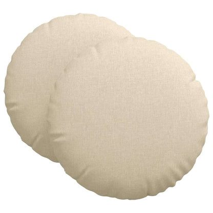 Sitzkissen 2 pcs Creme Ø60 x 21 cm Stoff