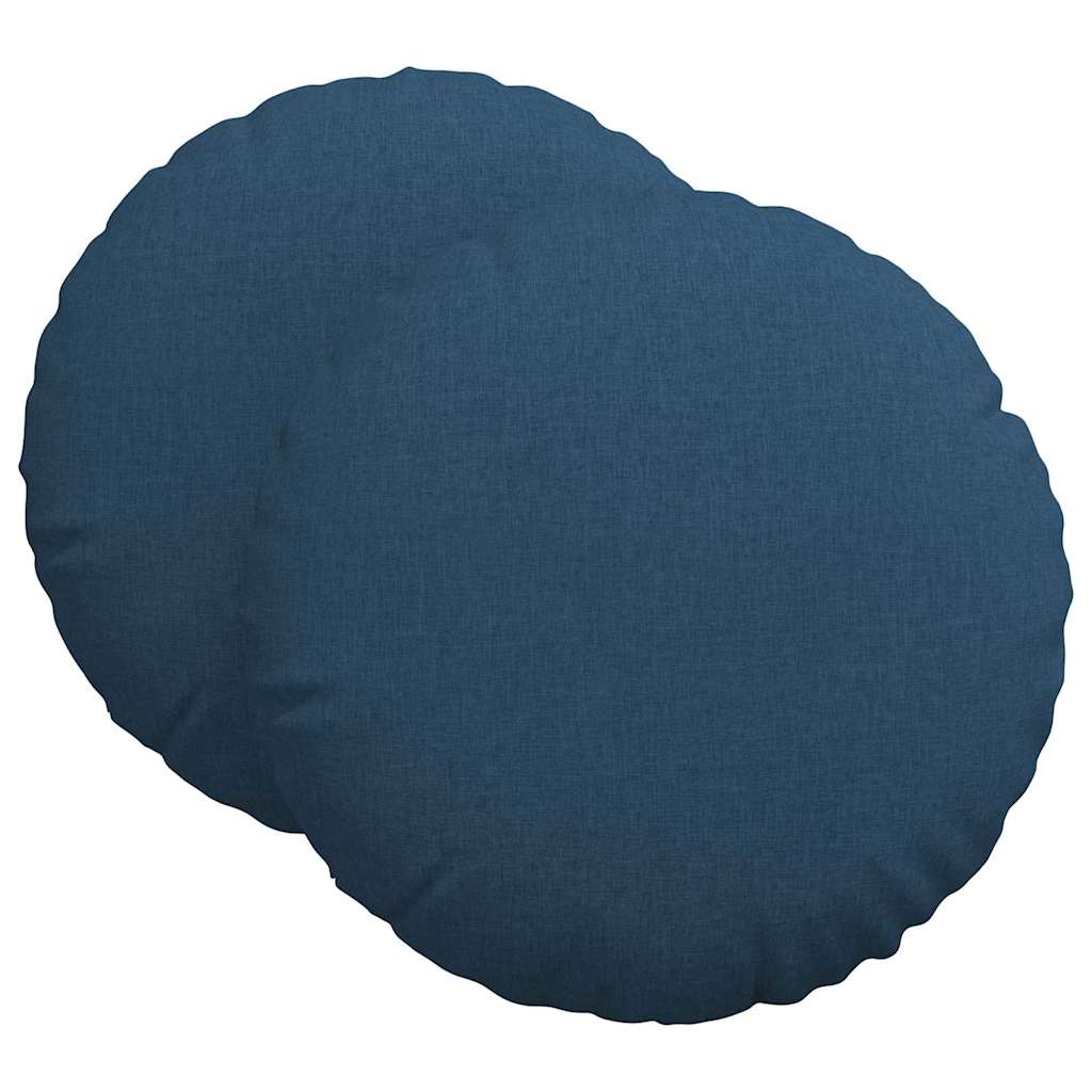 vidaXL Sitzkissen 2 pcs Blau Ø60 x 21 cm Stoff