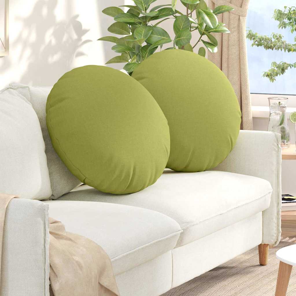 vidaXL Sitzkissen 2 pcs Hellgrün Ø60 x 21 cm Stoff