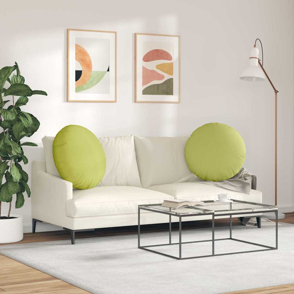 vidaXL Sitzkissen 2 pcs Hellgrün Ø60 x 21 cm Stoff
