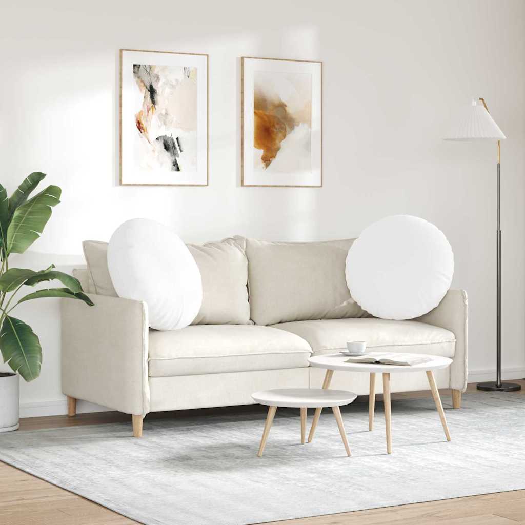 Sitzkissen 2 pcs Weiß Ø60 x 21 cm Stoff