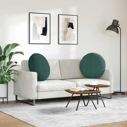 vidaXL Sitzkissen 2 Stück Dunkelgrün Ø 60 x 21 cm Samt