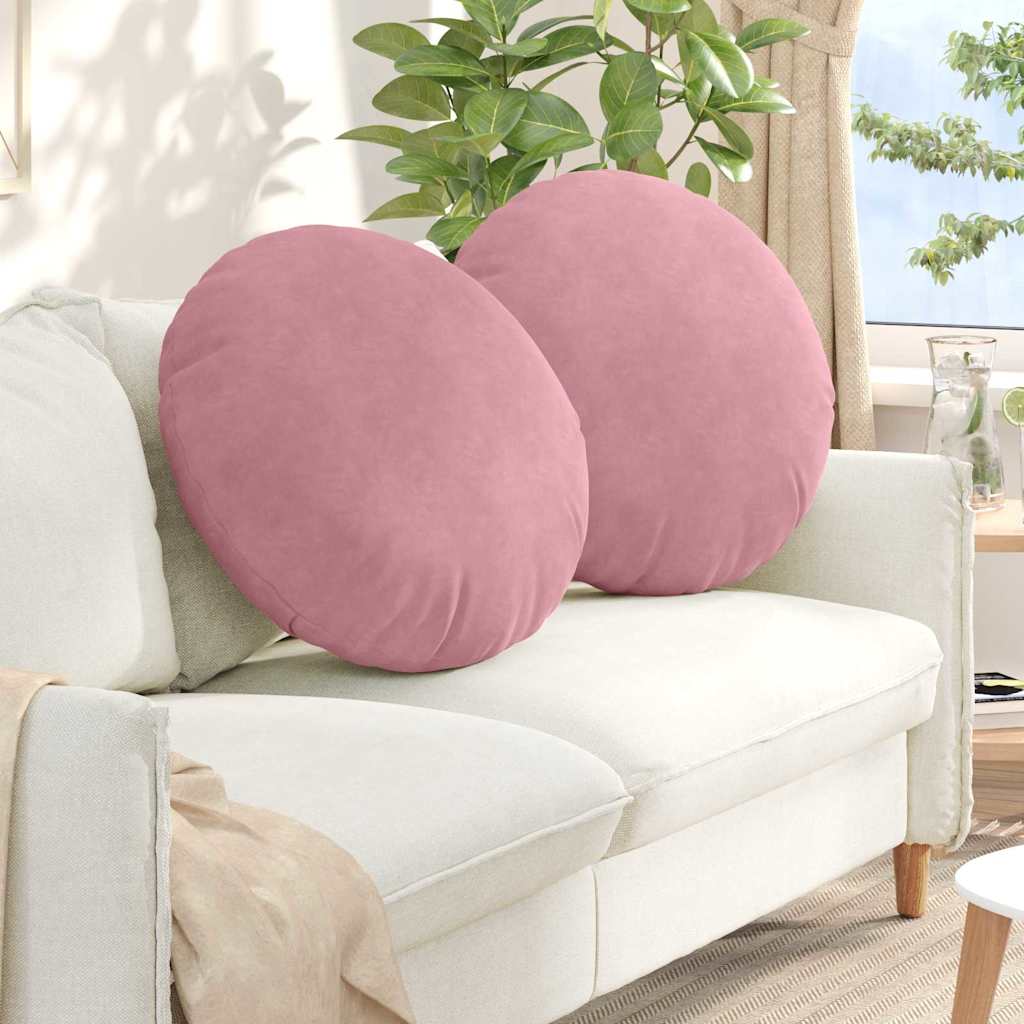 vidaXL Sitzkissen 2 Stück Rosa Ø 60 x 21 cm Samt
