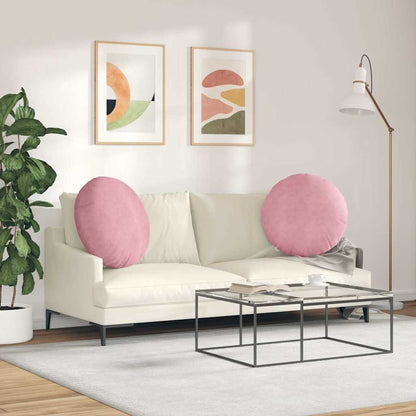 vidaXL Sitzkissen 2 Stück Rosa Ø 60 x 21 cm Samt