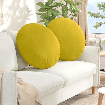 vidaXL Sitzkissen 2 Stück Gelb Ø 60 x 21 cm Samt