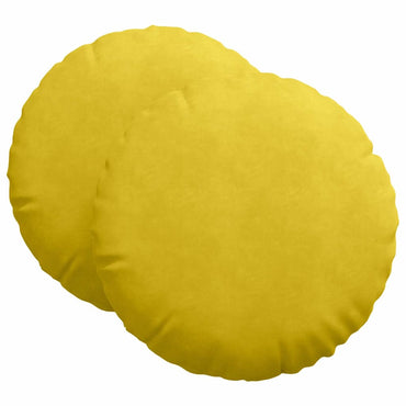 vidaXL Sitzkissen 2 Stück Gelb Ø 60 x 21 cm Samt