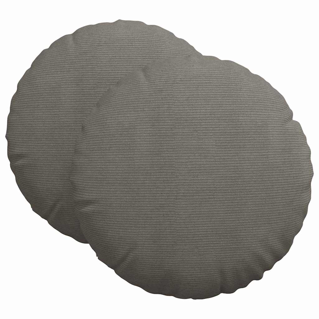 vidaXL Sitzkissen 2 pcs Hellgrau Ø 60 cm Cordstoff