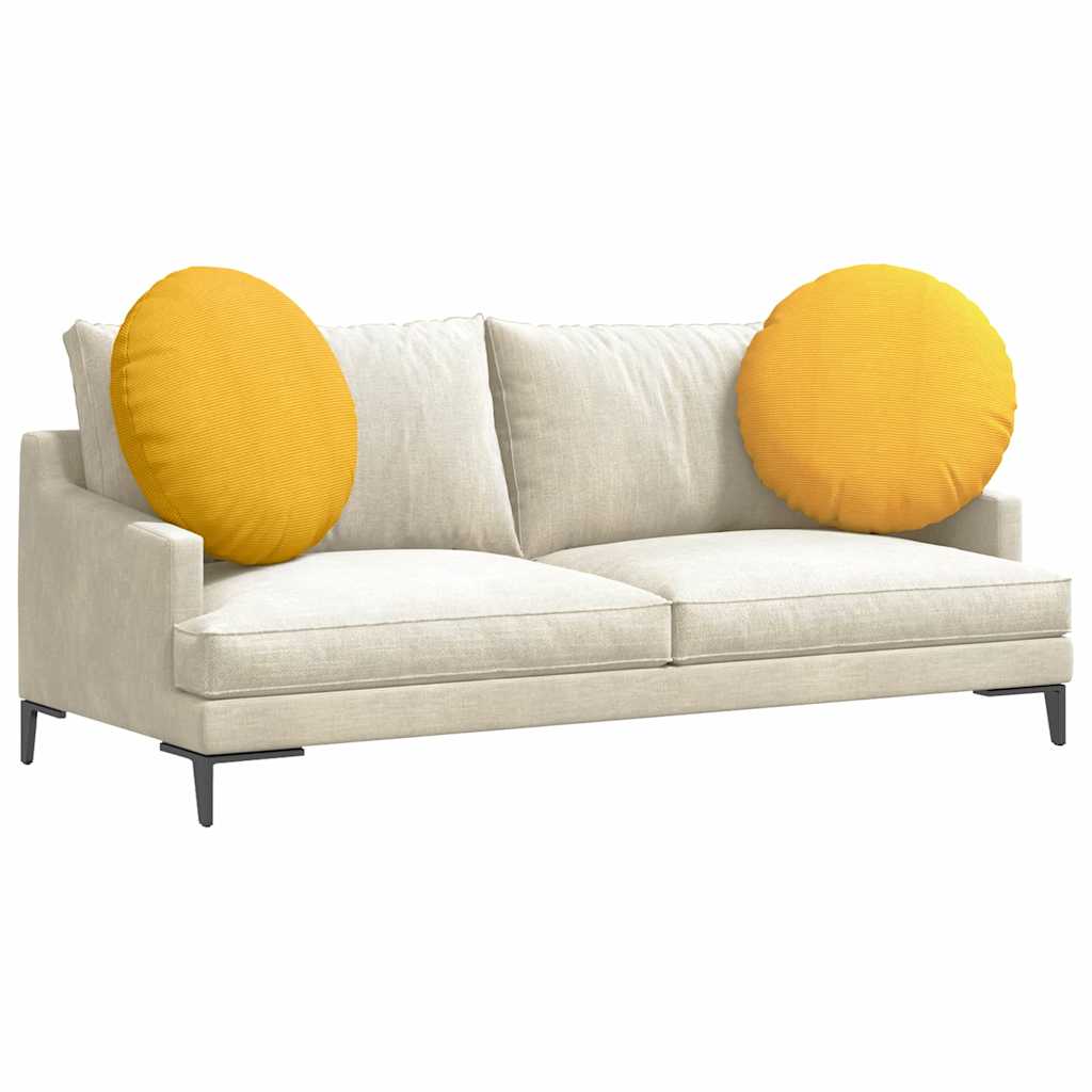 vidaXL Sitzkissen 2 pcs Helles Gelb Ø 60 cm Cordstoff