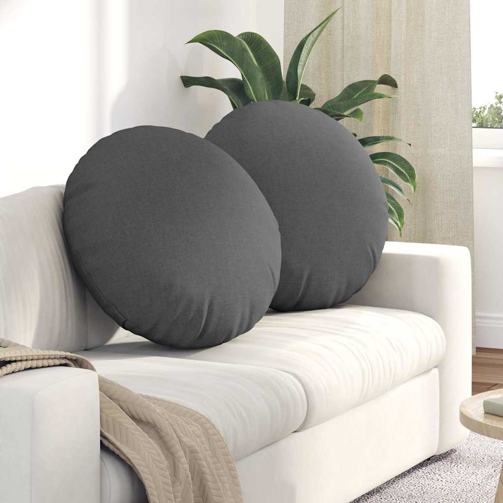 vidaXL Sitzkissen 2 pcs Dunkelgrau Ø80 x 29 cm Stoff