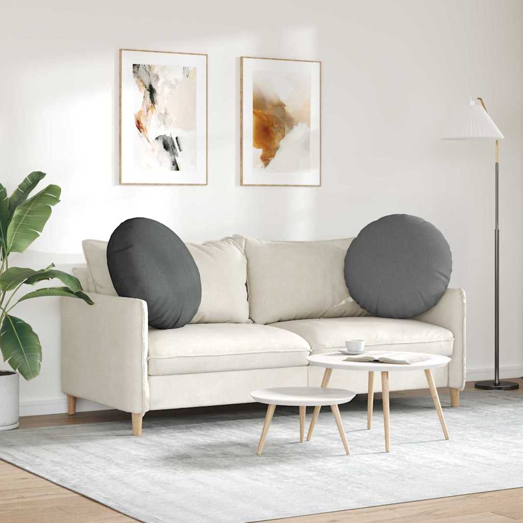 vidaXL Sitzkissen 2 pcs Dunkelgrau Ø80 x 29 cm Stoff