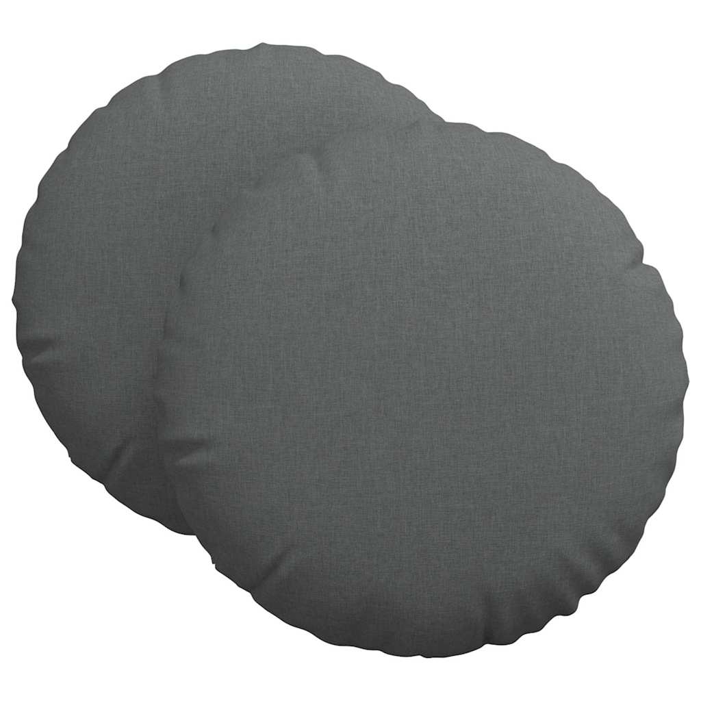 vidaXL Sitzkissen 2 pcs Dunkelgrau Ø80 x 29 cm Stoff