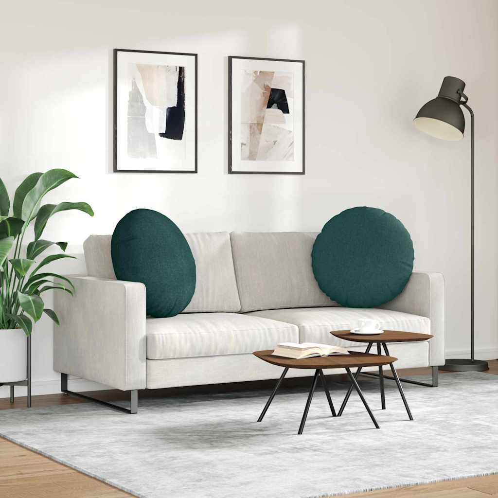 vidaXL Sitzkissen 2 pcs Dunkelgrün Ø80 x 29 cm Stoff