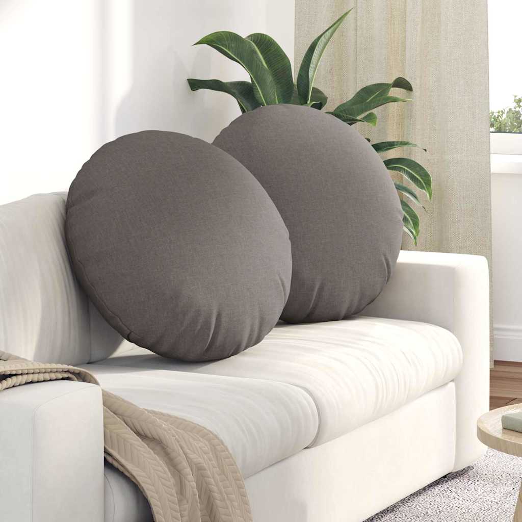 vidaXL Sitzkissen 2 pcs Taupe Ø80 x 29 cm Stoff