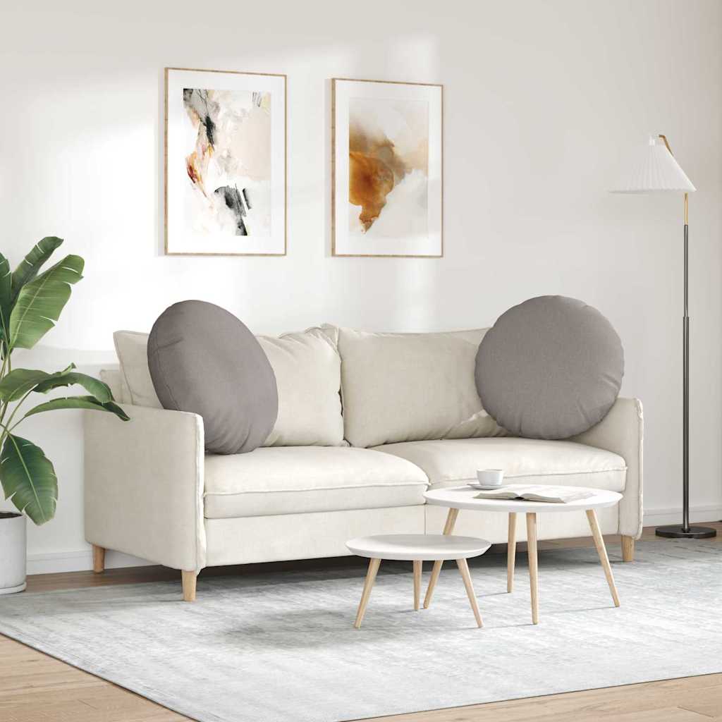 vidaXL Sitzkissen 2 pcs Taupe Ø80 x 29 cm Stoff