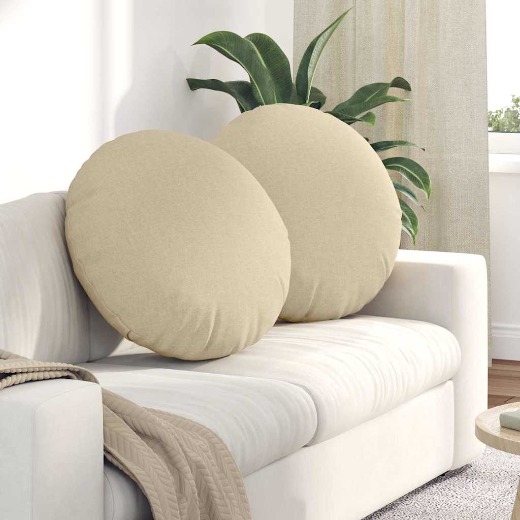 vidaXL Sitzkissen 2 pcs Creme Ø80 x 29 cm Stoff
