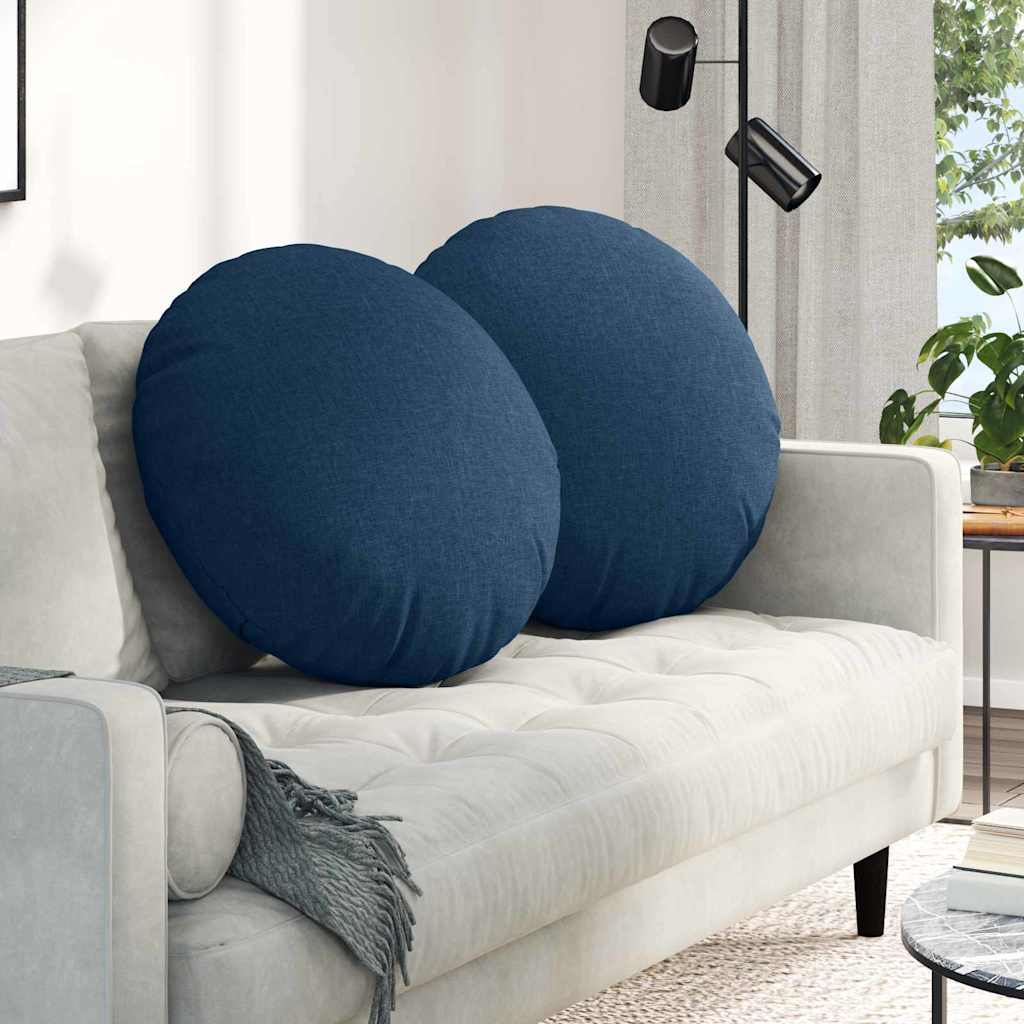 vidaXL Sitzkissen 2 pcs Blau Ø80 x 29 cm Stoff