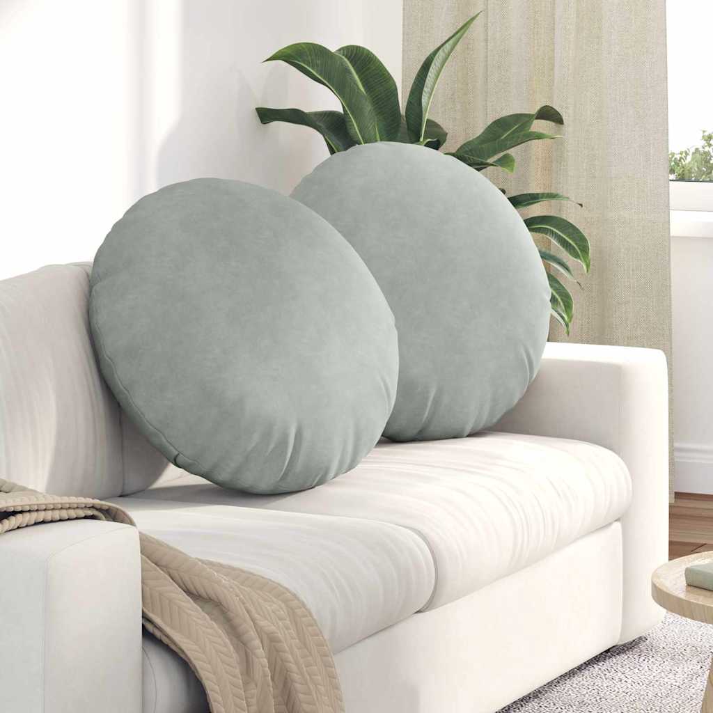 vidaXL Sitzkissen 2 Stück Hellgrau Ø 80 x 29 cm Samt