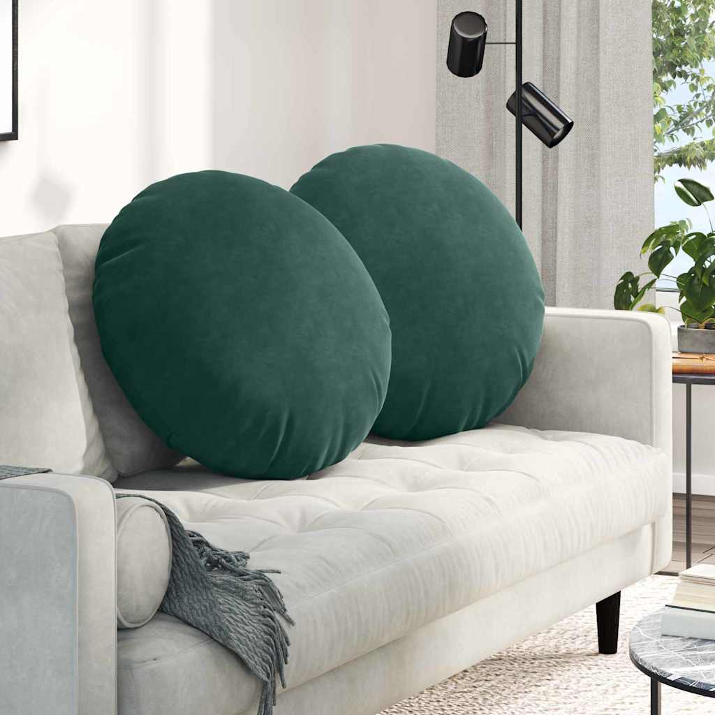 vidaXL Sitzkissen 2 pcs Dunkelgrün Ø 80 x 29 cm Samt