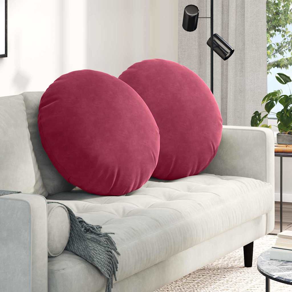 vidaXL Sitzkissen 2 pcs Weinrot Ø 80 x 29 cm Samt