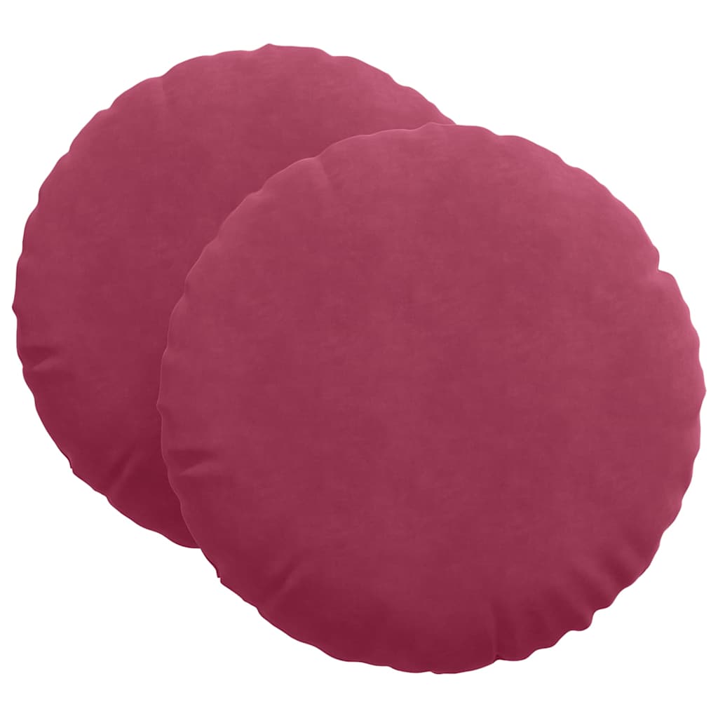 vidaXL Sitzkissen 2 pcs Weinrot Ø 80 x 29 cm Samt