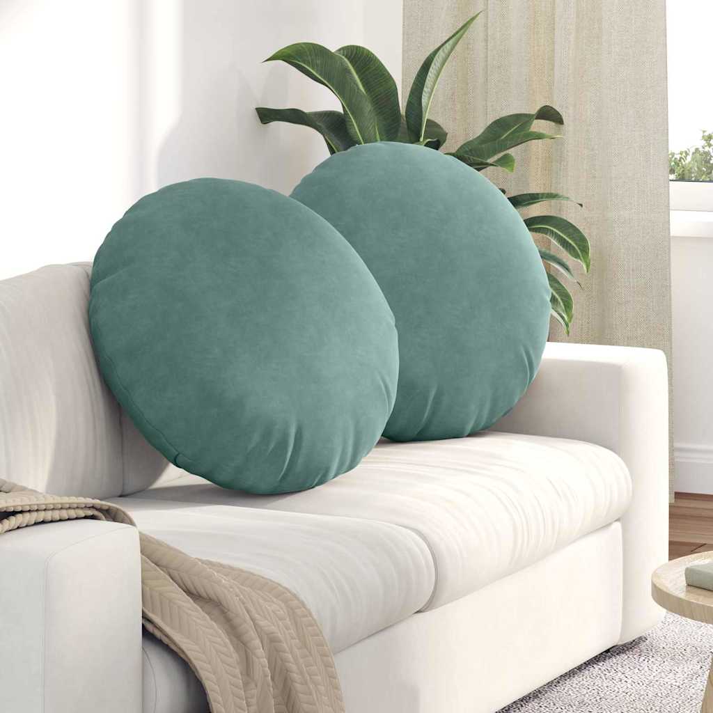 vidaXL Sitzkissen 2 Stück Meergrün Ø 80 x 29 cm Samt