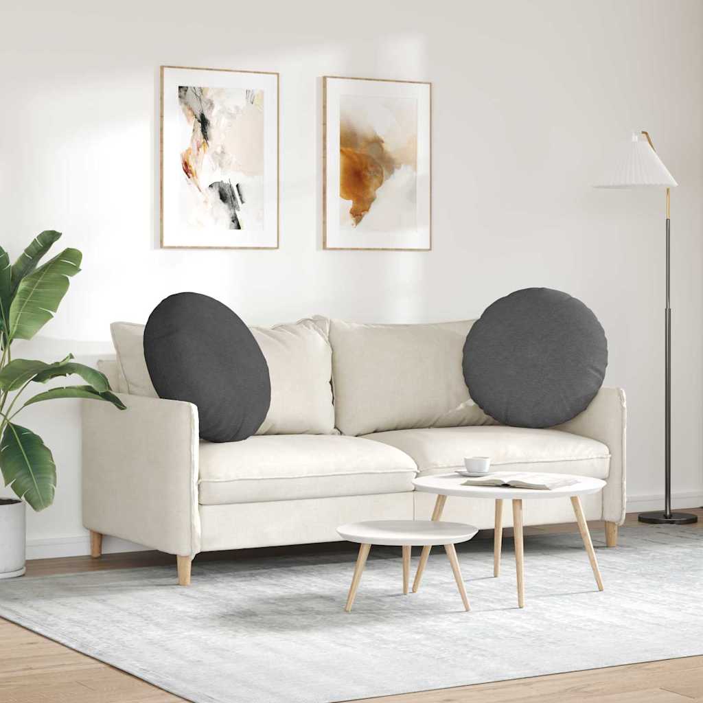 Sitzkissen 2 pcs Dunkelgrau Ø 80 cm Cordstoff