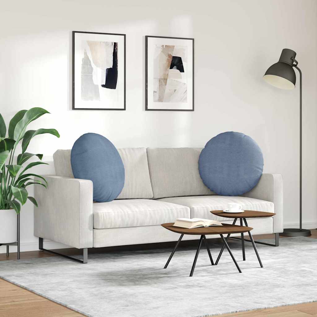 vidaXL Sitzkissen 2 pcs Blau Ø 80 cm Cordstoff