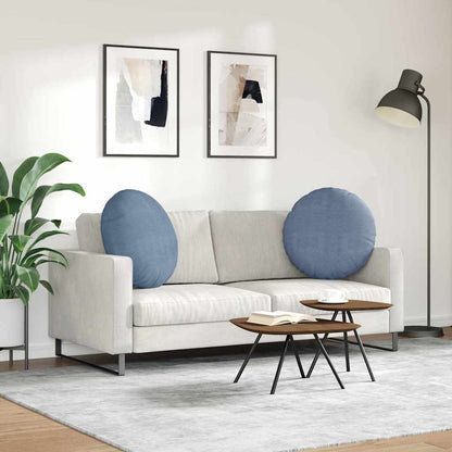 vidaXL Sitzkissen 2 pcs Blau Ø 80 cm Cordstoff