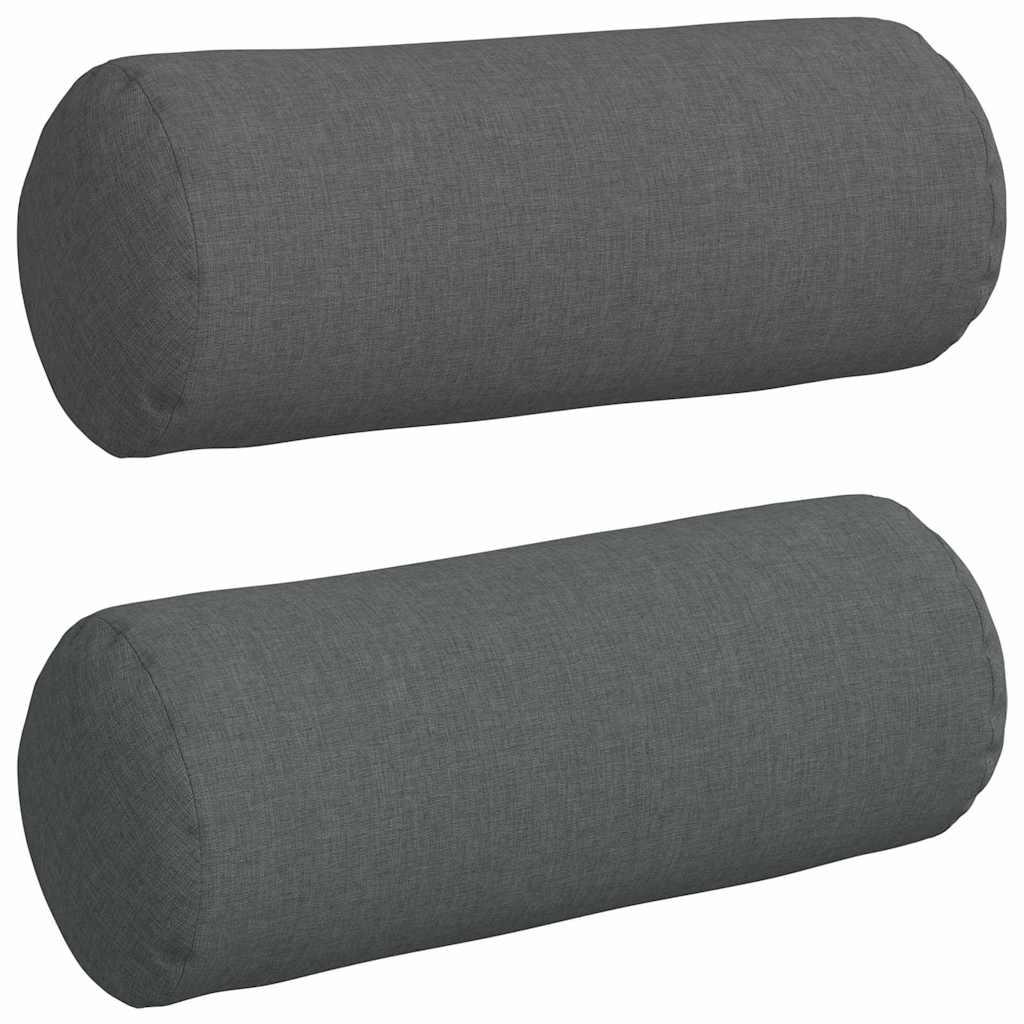 vidaXL Bolsterkissen 2 Stück Dunkelgrau Ø 15 x 40 cm Stoff