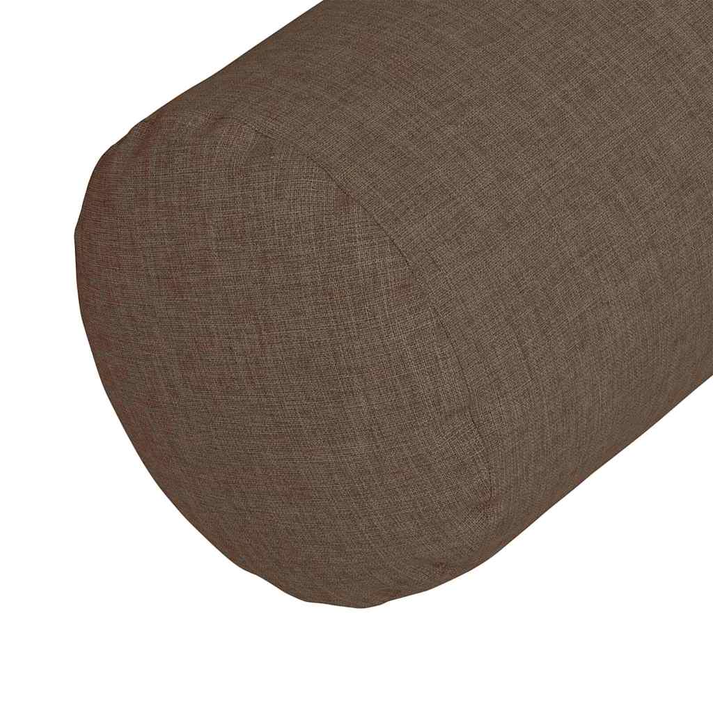 vidaXL Bolsterkissen 2 Stück Braun Ø 15 x 40 cm Stoff