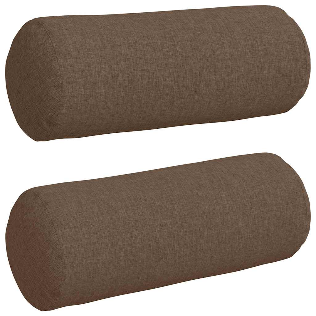 vidaXL Bolsterkissen 2 Stück Braun Ø 15 x 40 cm Stoff