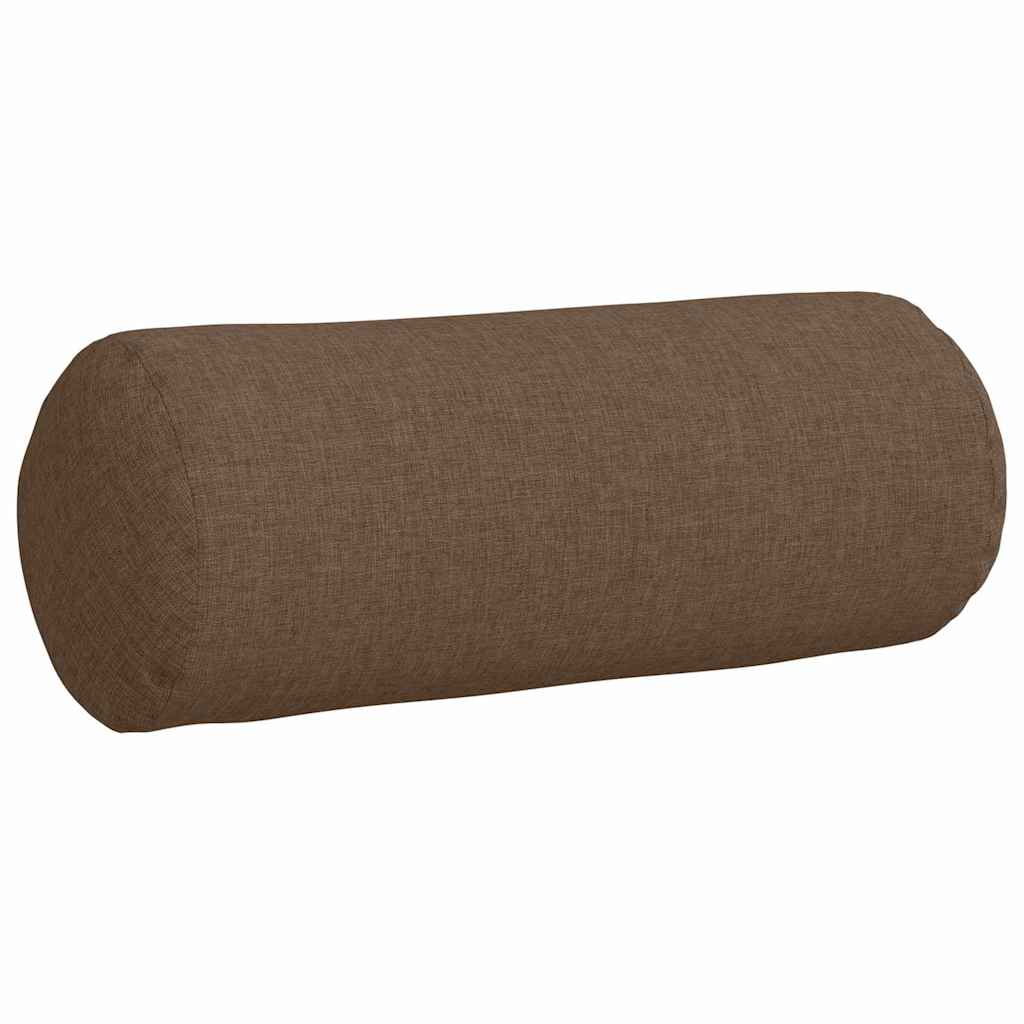vidaXL Bolsterkissen 2 Stück Braun Ø 15 x 40 cm Stoff