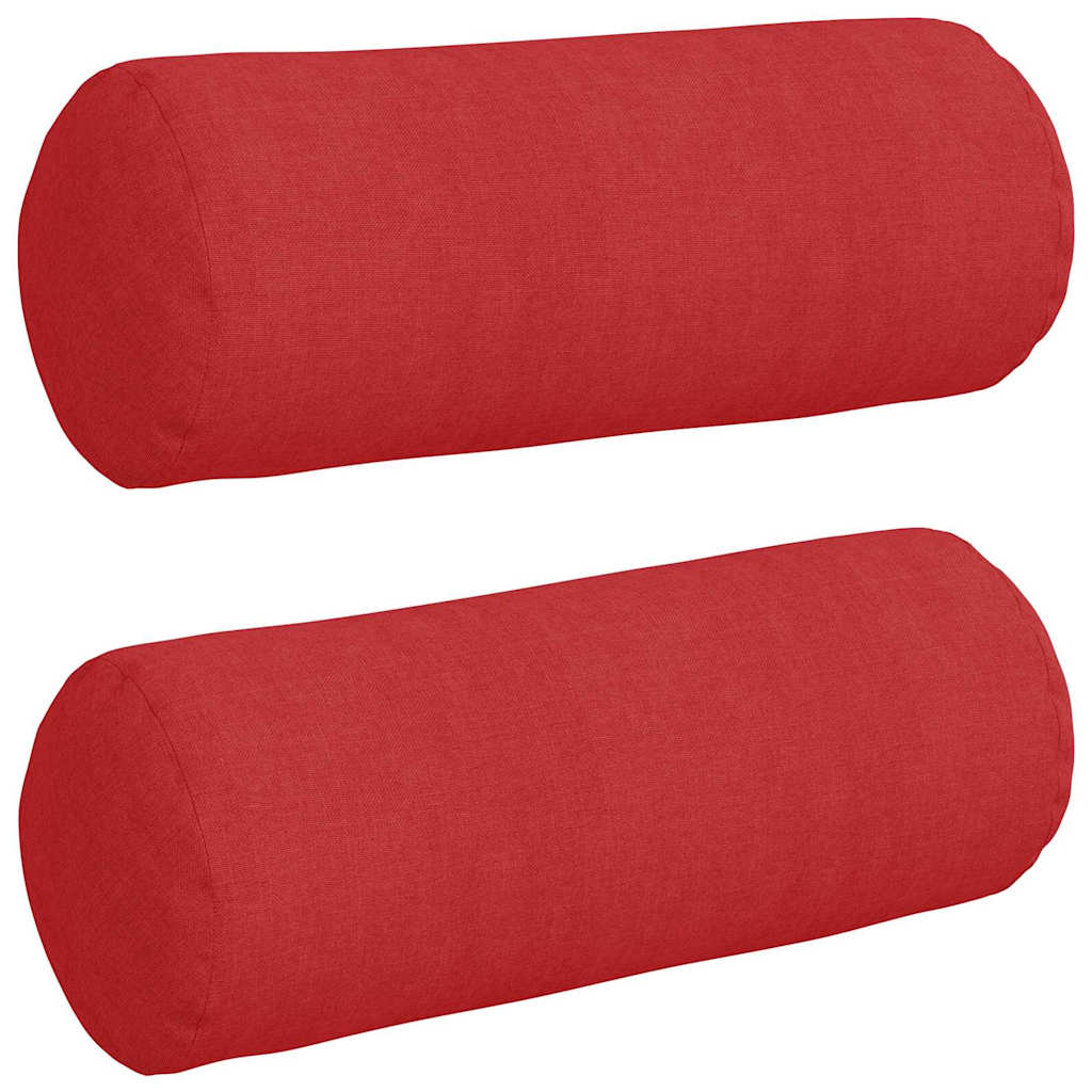vidaXL Bolsterkissen 2 Stück Rot Ø 15 x 40 cm Stoff