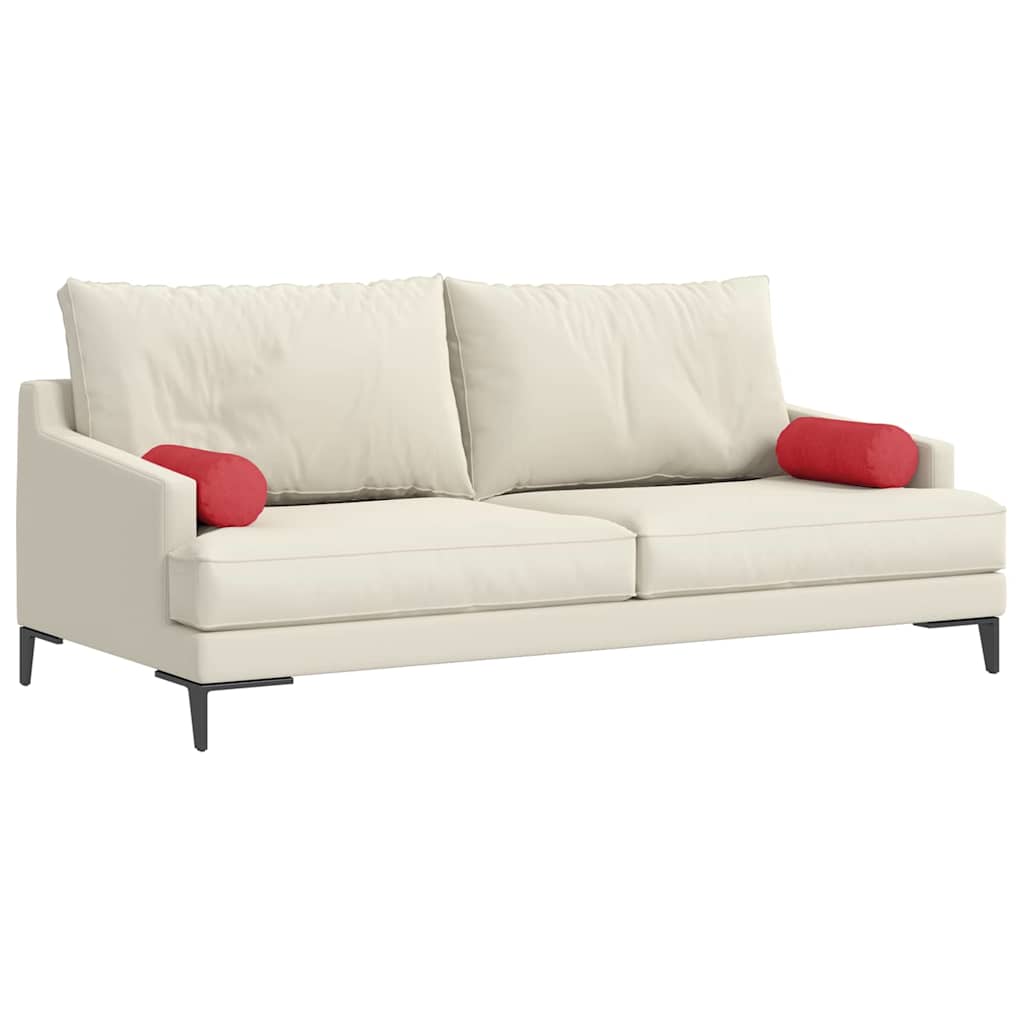 vidaXL Bolsterkissen 2 Stück Rot Ø 15 x 40 cm Stoff